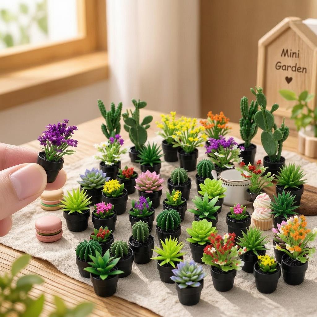 8Pcs Miniature Plastic Potted  - đánh giá và giá Succulent Set