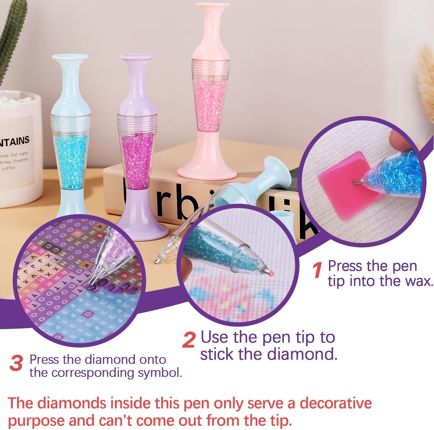 3 PCS Diamond Art Pens, Flower - đánh giá và giá Pothos